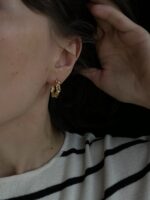 Kolczyki - Creased in Gold - obrazek 2